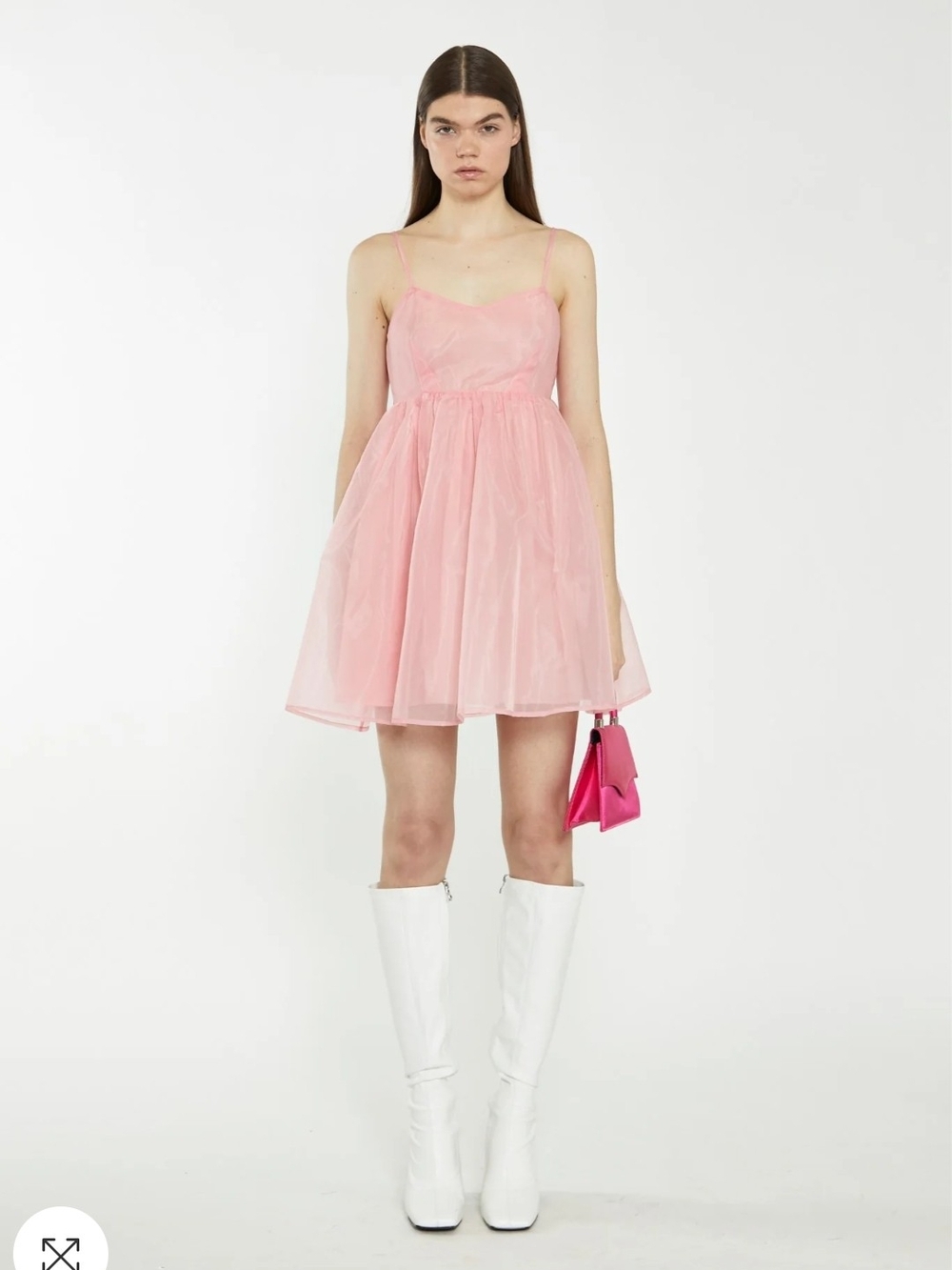Pink Spaghetti-Strap A-Line Mini Dress